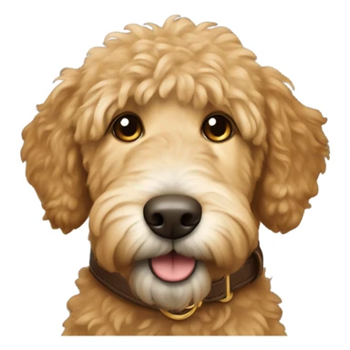 Golden doodle brown leather collar sticker