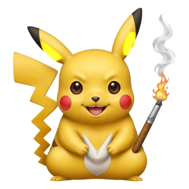 Pikachu smoking weed sticker