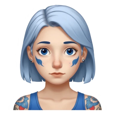 white-gray haired heavy blue tattooed big nose young girl sticker