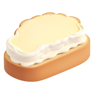 A piece of bread with mayonnaise sticker