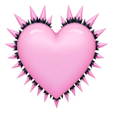 pastel goth heart with pink thorns sticker