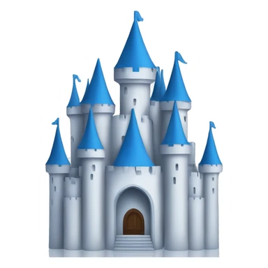 minimalist princess castle blue symetric sticker