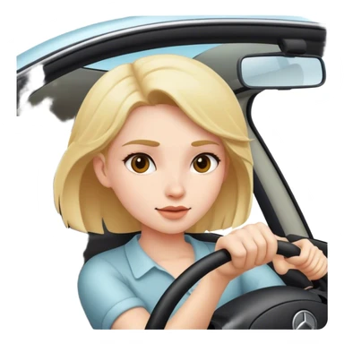 girl driving car sticker