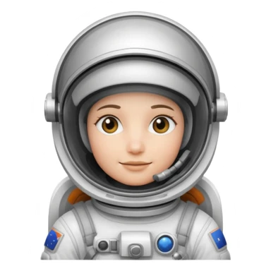 Astronaut in white EVA suit with silver visor helmet sticker