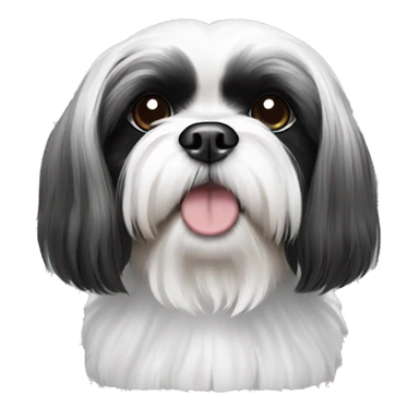 Black and white Shih Tzu sticker