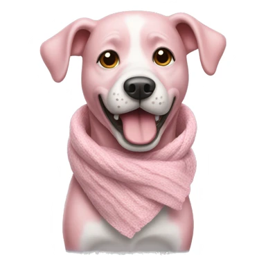 pink dog with a white scarf that ate a cappuccino sticker