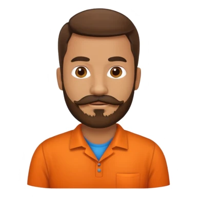 latino english teacher with a beard and moustache in a orange shirt sticker