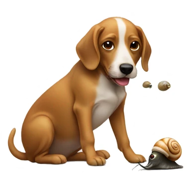 Dog eating a snail  sticker