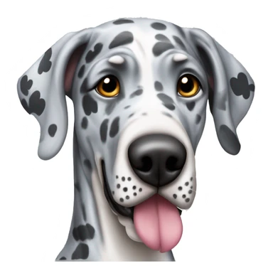 Blue Merle Great Dane with hearts on his eyes sticker