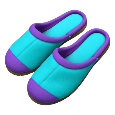 Comfy style Purple and turquoise women's slippers sticker