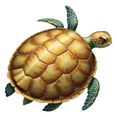 Cinematic Noble Sea Turtle Portrait Emoji, Poised and wise, with a majestic, domed shell adorned with rich, textured patterns and a smooth, ancient body gliding gracefully through the water, deep, reflective eyes exuding calm wisdom, Simplified yet sharp and sophisticated features, highly detailed, glowing with a soft, oceanic glow, high shine, intelligent and graceful, stylized with an air of timeless marine majesty, focused and serene, soft glowing outline, capturing the essence of a watchful and confident sea guardian that appears ready to glide out of the screen with effortless authority! sticker