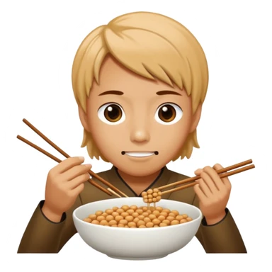 eating natto with chopsticks sticker