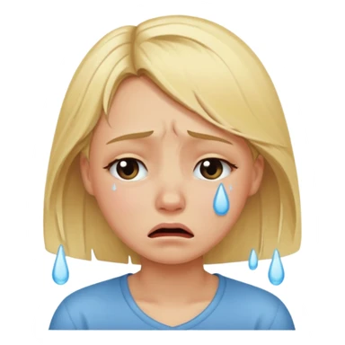 Blonde girl crying sticker