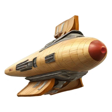 Retro Photographic quality Painted Flying Starship spacecraft wooden  sticker