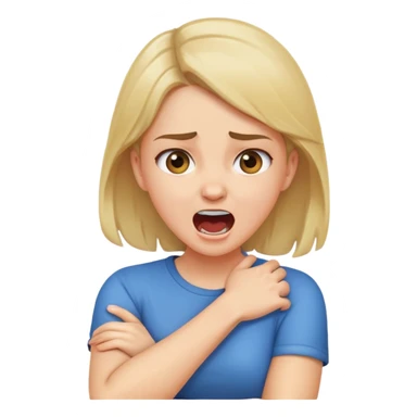 arms crossed holding neck screaming girl sticker