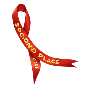 Bright red horse show ribbon that says second place sticker