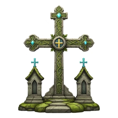 Dark Fantasy church cross sticker