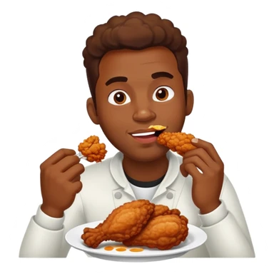 Black guy eating chicken sticker