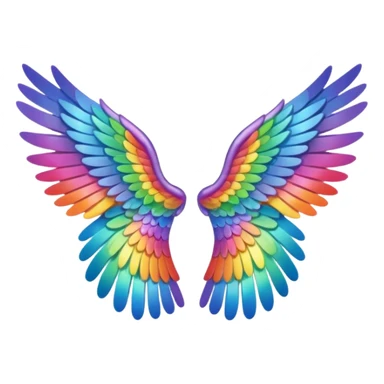 tiny rainbow angel wings. cute Tony left and right rainbow angel wings. Only wings. sticker