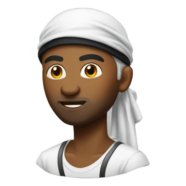 a gangster guy with a durag and black sticker