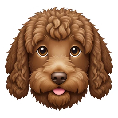 Brown labradoodle dog sticker