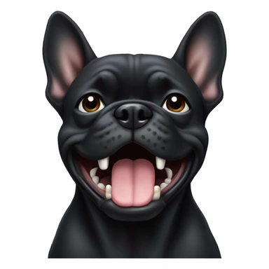 black french buldog cry sticker