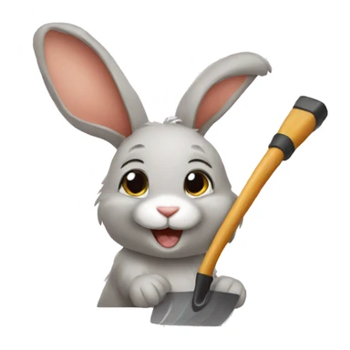 rabbit with a hoe sticker