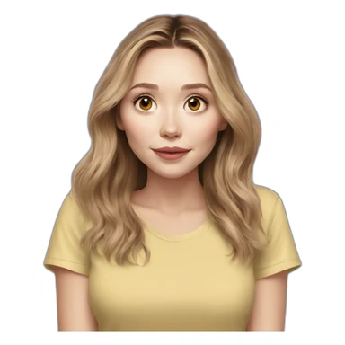 Elizabeth Olsen cartoon wearing tee sticker