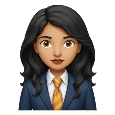 wavy long black haired indian woman with tie and blazer sticker