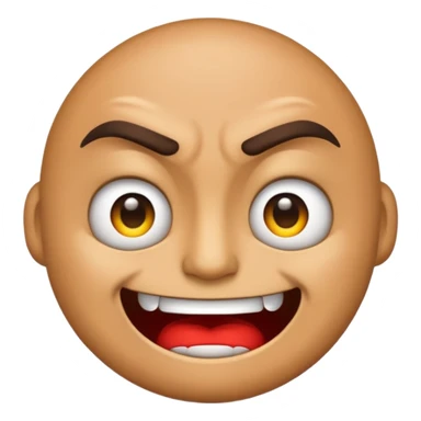 A simple emoji that is half angry and half kind and happy. sticker
