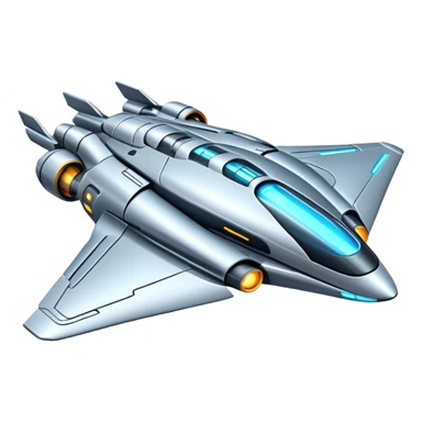 Sleek futuristic spaceship with glowing engines sticker