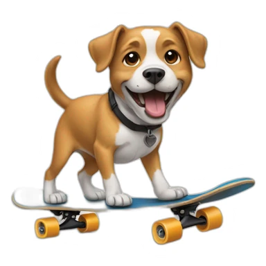 Dog riding skateboard sticker