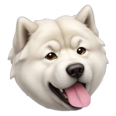 White Chow chow black tongue sticker