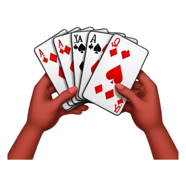 Canasta card game with a red and black canasta and player hands sticker