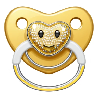 Bedazzled, gold sparkly pacifier sticker