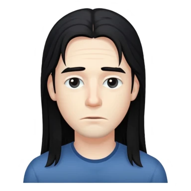 человек мужчина с бледной кожей и прической длинных волос чорных sticker