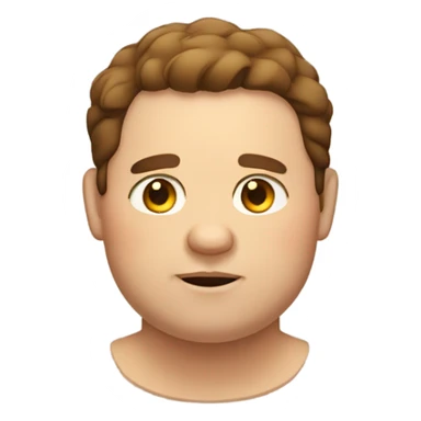 Super fat man with brown hair sticker