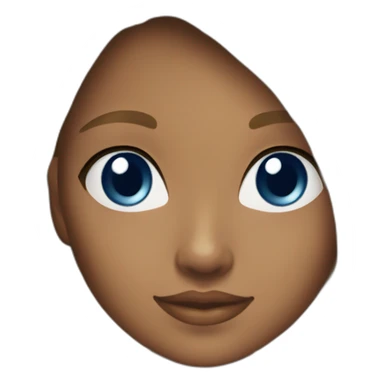 a young beauty girl with mate navy blue tanned skin sticker