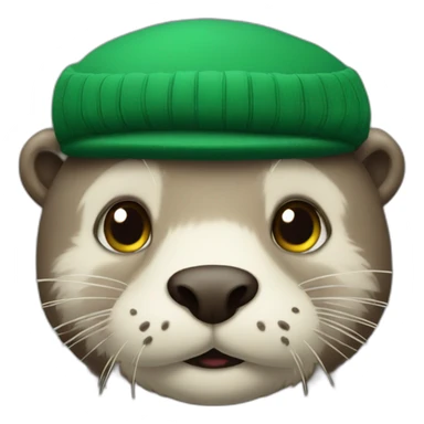 Otter in green sweatern where M is written sticker