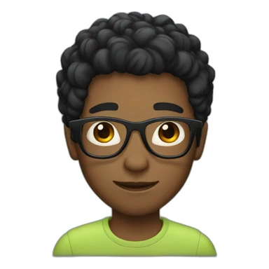 black hair boy with glasses sticker