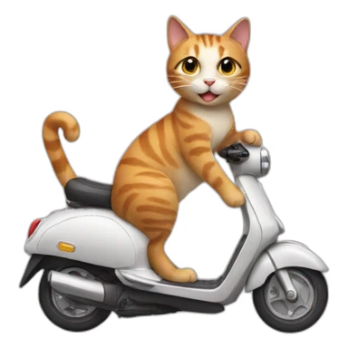 cat on a scooter sticker