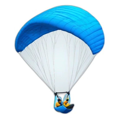 parapente freestyle a l'envers voile blanche et bleu sticker