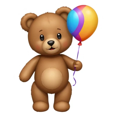 Teddy bear with colourful balloon in hand sticker