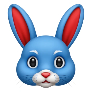 Un lapin extrêmement terrifiant bleu et noir  sticker