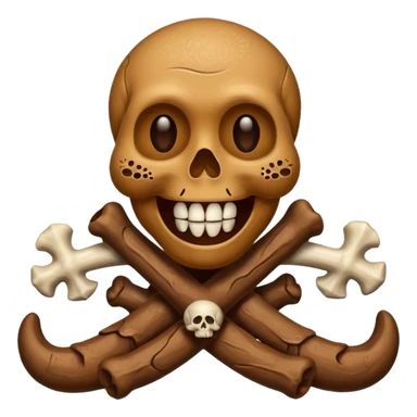 poop emoji with bones and 3 skulls sticker