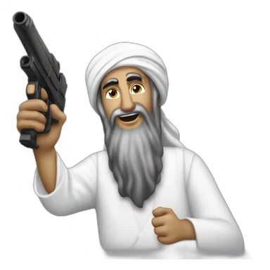 Osama bin laden pointing water gun sticker