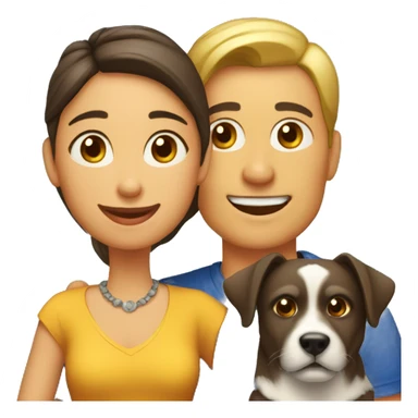 familia con perro salchica sticker