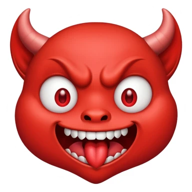 Devil's face? With heart-shaped eyes. An open, drooling mouth. sticker