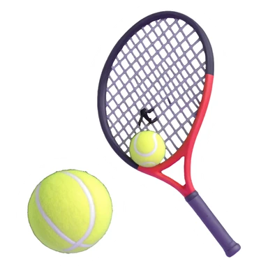 preppy tennis racket and ball sticker