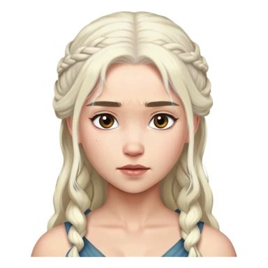 Daenerys Targaryen with platinum blonde hair from Game of Thrones, chest up portrait sticker